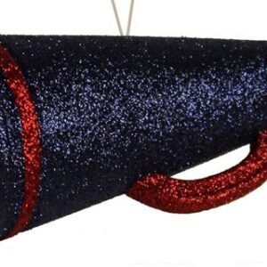 Foam - 6" GLITTER MEGAPHONE ORNAMENT-3D  - 1 pc