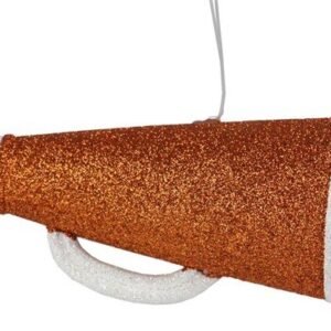Foam - 6" GLITTER MEGAPHONE ORNAMENT-3D  - 1 pc