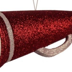Foam - 6" GLITTER MEGAPHONE ORNAMENT-3D  - 1 pc