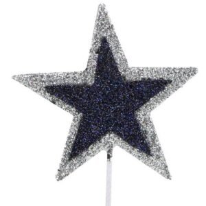 Foam - 8" GLITTER STAR PICK X 1 - 12 pc