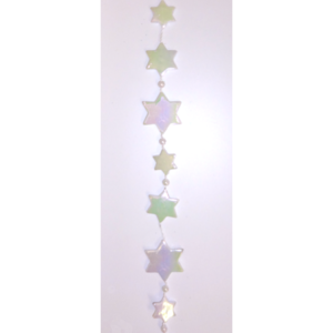 Garland - Star 6 Point - (9ft) Metallic - White Iridescent