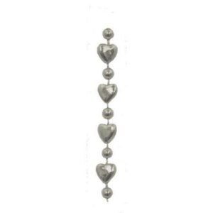 Garland - Heart Mini Bead - (9ft) Metallic - Metallic Silver