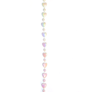 Garland - Heart Mini Bead - (9ft) Metallic - White Iridescent