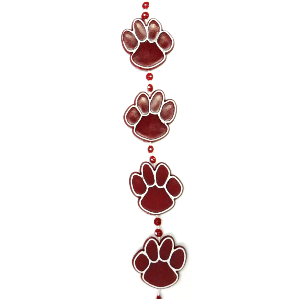 Garland - Paw Chain - Two-Tone (9 foot) - Burgundy / White