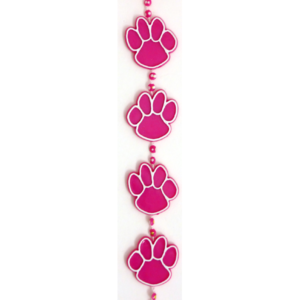 Garland - Paw Chain - Two-Tone (9 foot) - Hot Pink / White