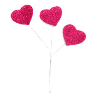 Accessory - X-3 Glitter Heart Spray - Hot Pink