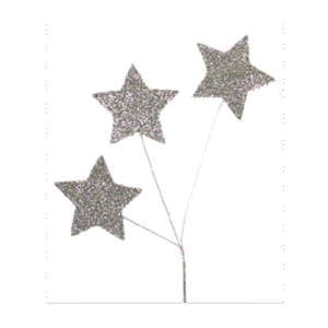 Trinket - Glitter Star Spray - 12pc - Silver