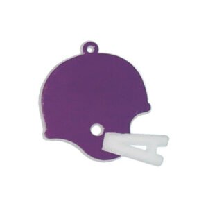Trinket - Football Helmet Charm Flat 1.5 " - (24pc) - Purple / White