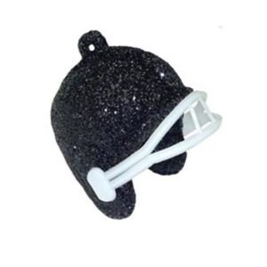 Trinket - Football Helmet - 1" Glitter (6pc) - Black