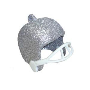 Trinket – Football Helmet – 1.5″ Glitter (6pc) - Silver