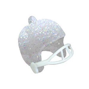 Trinket - Football Helmet - 1" Glitter (6pc) - White Iridescent