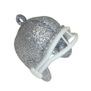 Trinket - Football Helmet - 1" Glitter (6pc) - Silver
