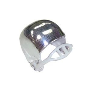 Trinket - Football Helmet Charm 3D .75 " - (36pc) - White / Silver