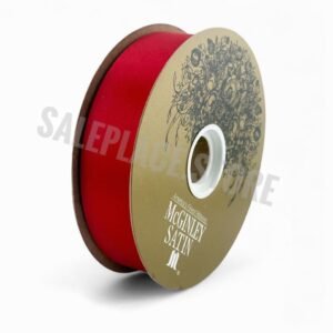 Ribbon - Satin Lustre / Luster (Gold Label) - #9 (1 5/16 inch) x 100 yds - Holiday Red