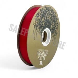 Ribbon - Satin Lustre / Luster (Gold Label) - #5 - 7/8" x 100 yds - Holiday Red