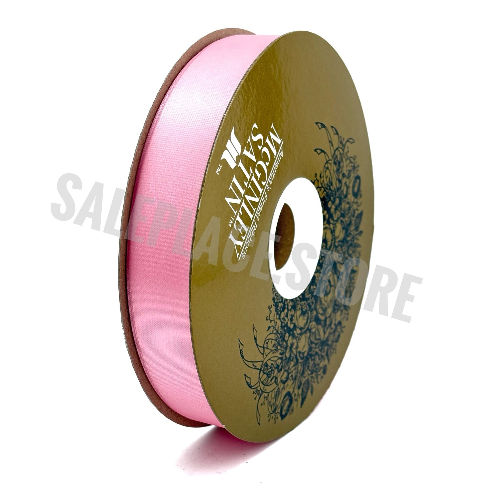 Ribbon - Satin Lustre (Gold Label) - #5 - 7/8" x 100 yds - Pink