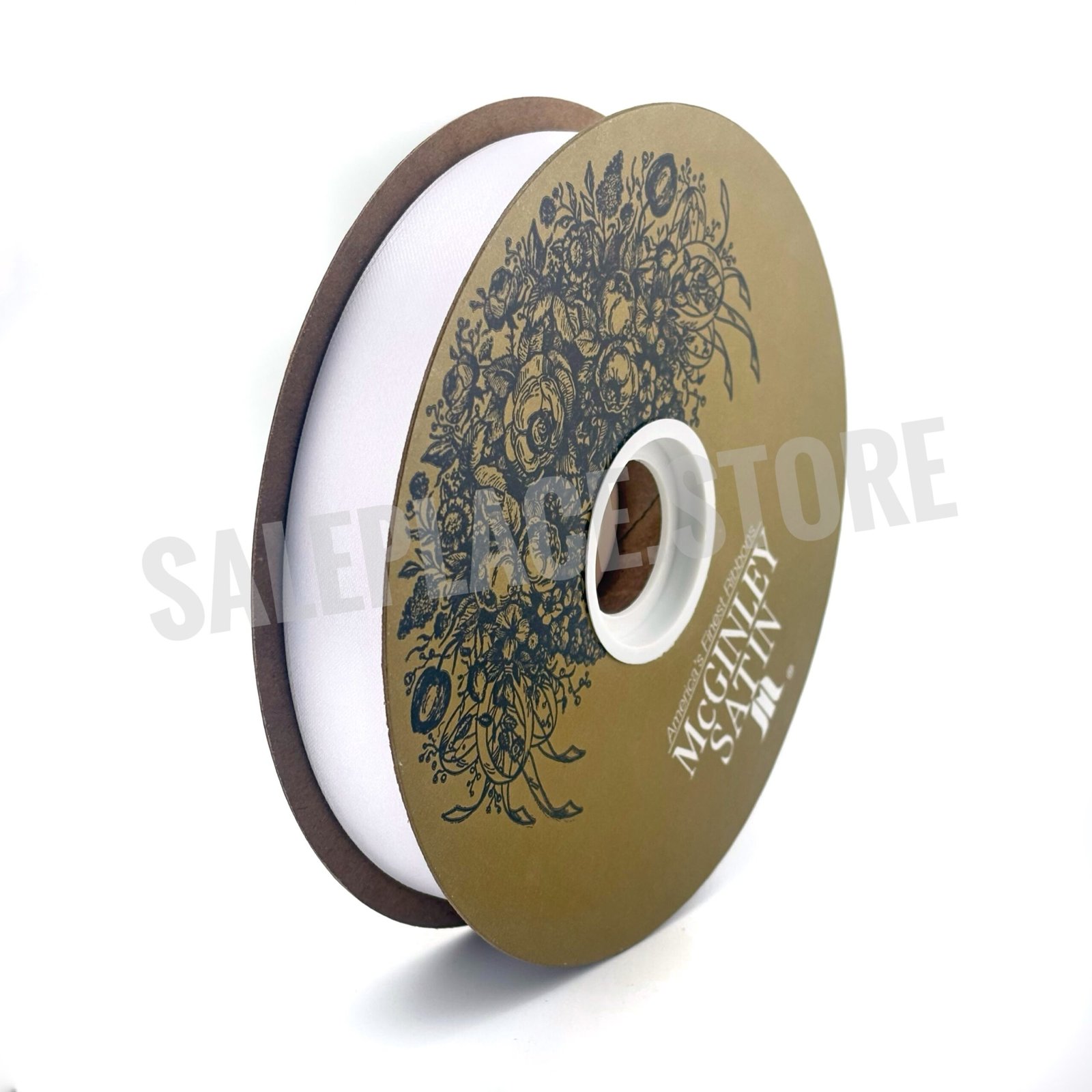 Ribbon - Satin Lustre / Luster (Gold Label) - #5 - 7/8" x 100 yds - White