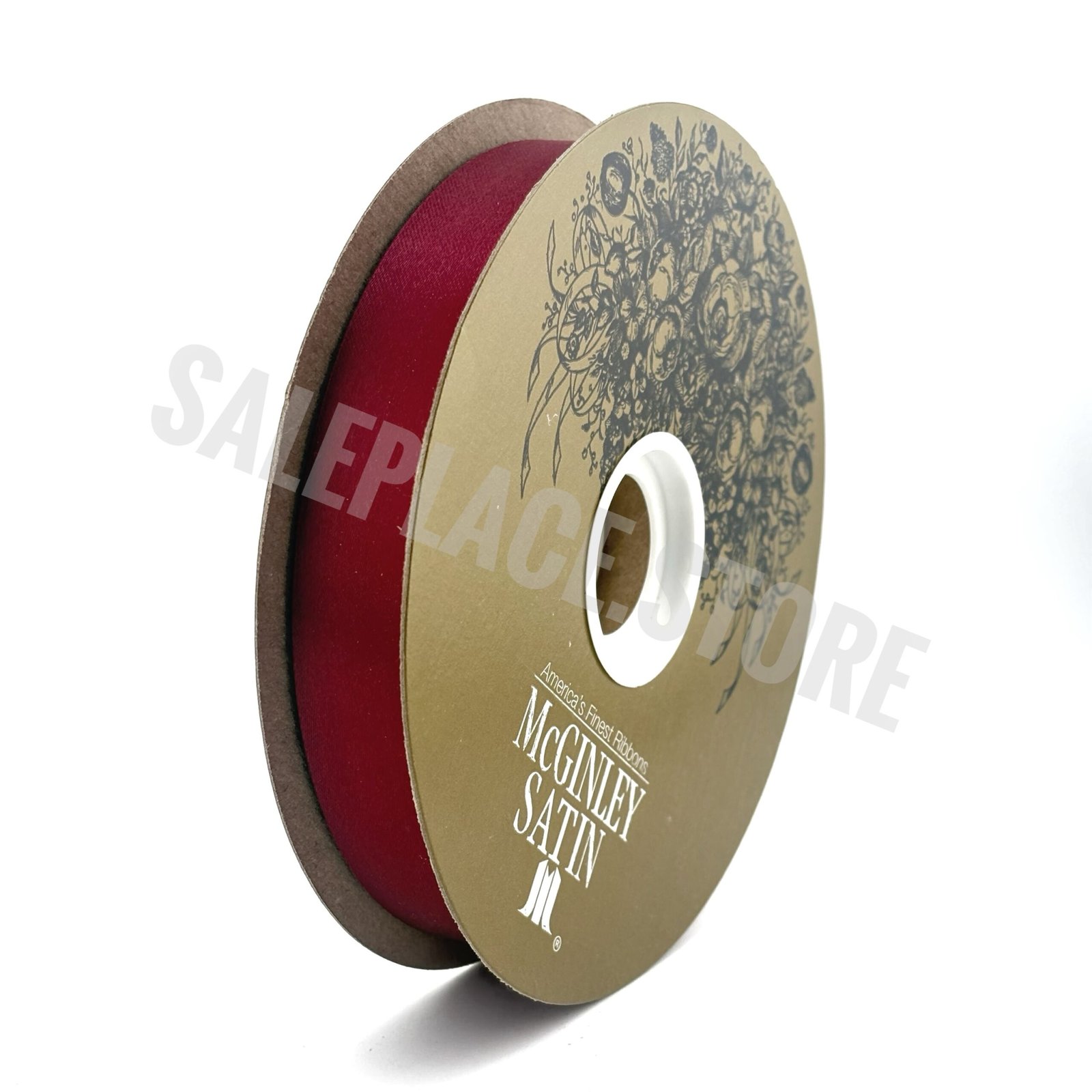 Ribbon - Satin Lustre / Luster (Gold Label) - #5 - 7/8" x 100 yds - Burgundy