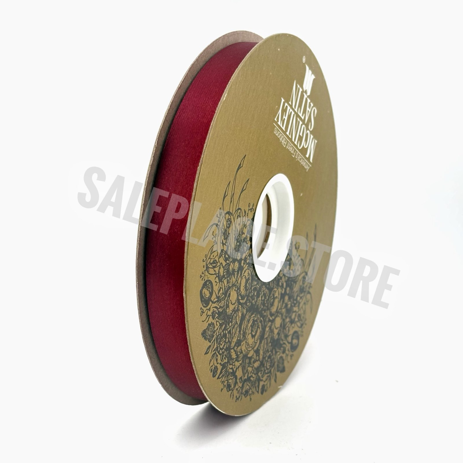 Ribbon - Satin Lustre / Luster (Gold Label) - #3 - 9/16" x 100 yds - Burgundy