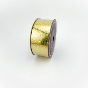 Ribbon - Metallic - Holographic Mylar #9 - 1 5/16" x 25 yds - Gold Hologram