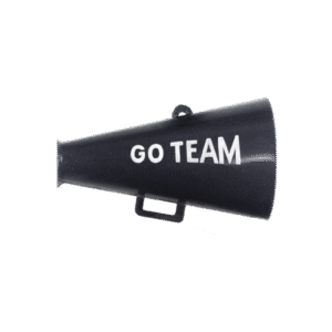Trinket - Megaphone w/ Go Team - 3D 1.5" - (12pc) - Black / White