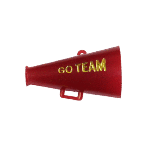 Trinket - Megaphone w/ Go Team - 3D 1.5" - (12pc) - Burgundy/ Gold
