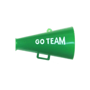 Trinket - Megaphone w/ Go Team - 3D 1.5" - (12pc) - Emerald / White