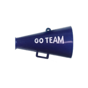 Trinket - Megaphone w/ Go Team - 3D 1.5" - (12pc) - Navy / White