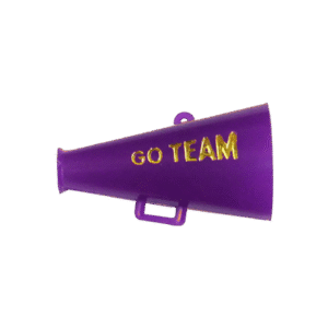 Trinket - Megaphone w/ Go Team - 3D 1.5" - (12pc) - Purple / Gold