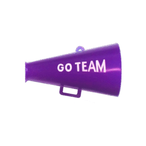 Trinket - Megaphone w/ Go Team - 3D 1.5" - (12pc) - Purple / White