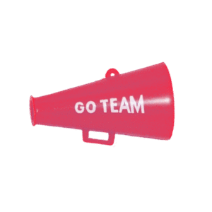 Trinket - Megaphone w/ Go Team - 3D 1.5" - (12pc) - Red / White