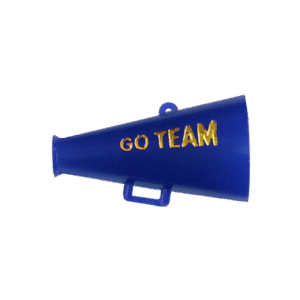 Trinket - Megaphone w/ Go Team - 3D 1.5" - (12pc) - Royal / Gold