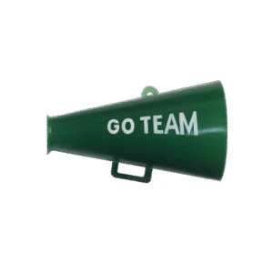 Trinket - Megaphone w/ Go Team - 3D 1.5" - (12pc) - Hunter / White