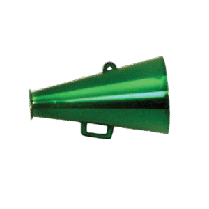 Trinket - Megaphone 3D 1.5 in - Metallic (12pc) - Metallic Green