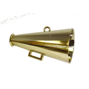 Trinket - Megaphone 3D 2.5 in - Metallic (12pc) - Metallic Gold