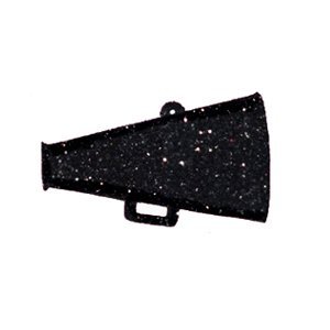 Trinket – Megaphone – 1.75″ Glitter (12pc) - Black