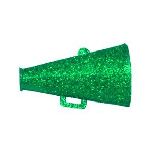 Trinket – Megaphone – 1.75″ Glitter (12pc) - Emerald Green