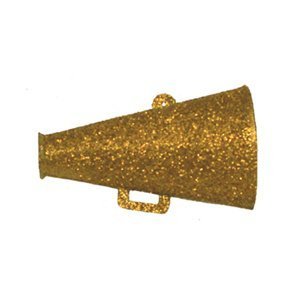Trinket – Megaphone – 1.75″ Glitter (12pc) - Gold
