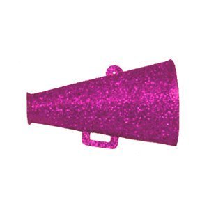 Trinket – Megaphone – 1.75″ Glitter (12pc) - Hot Pink