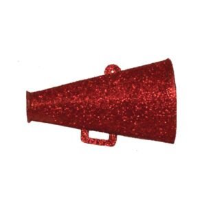 Trinket – Megaphone – 1.75″ Glitter (12pc) - Red