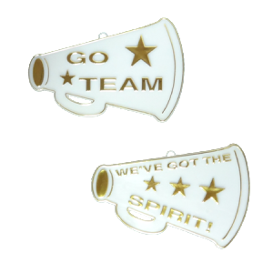 Trinket - Megaphone Duo 3" (2 designs) (24pc) - White / Gold