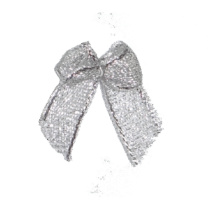 Accessory - Mini Bow 1" - 6pc - Silver