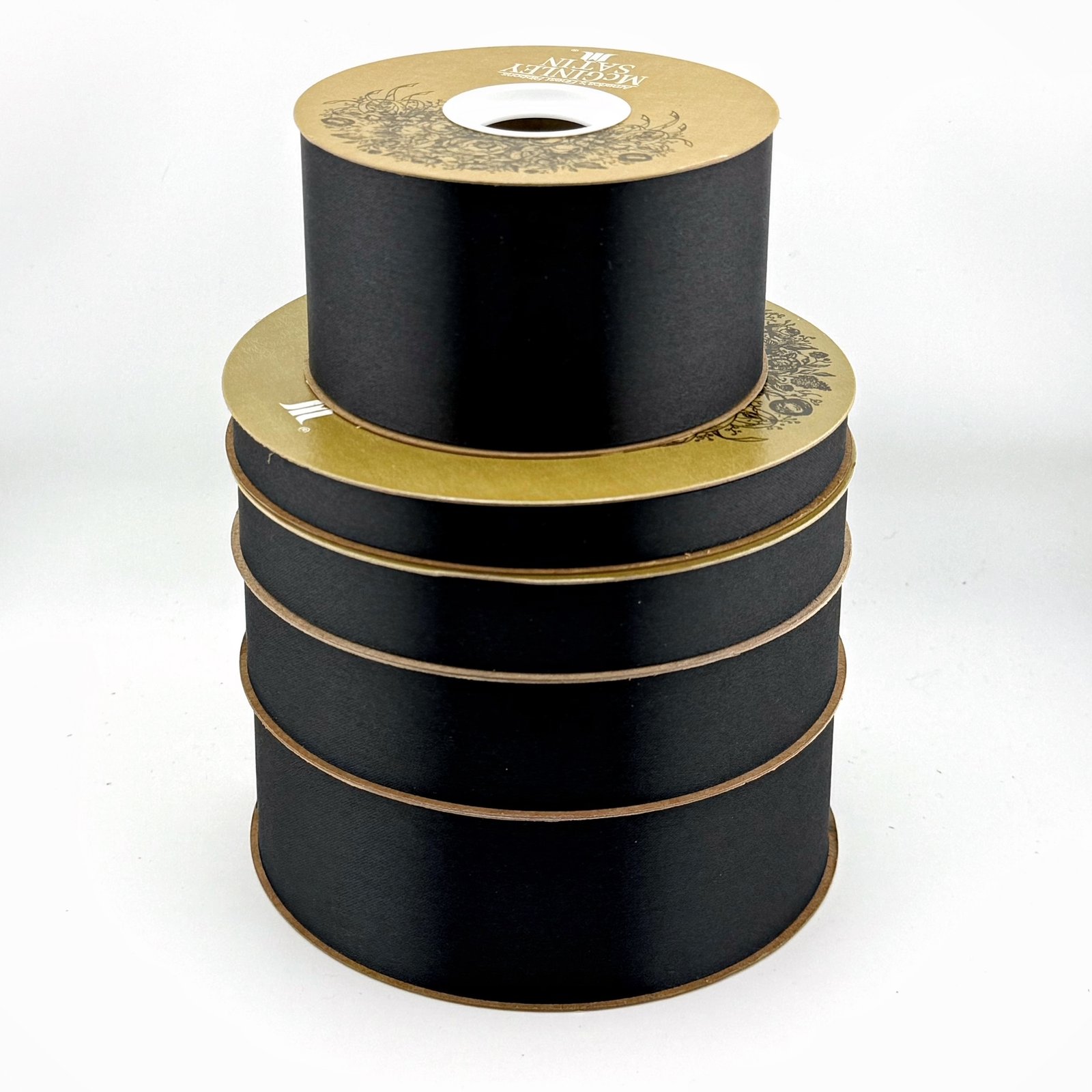 Ribbon - Satin Lustre / Luster (Gold Label) - #3 - 9/16" x 100 yds - Black