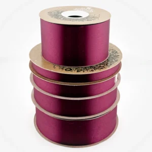 Ribbon - Satin Lustre / Luster (Gold Label) - #3 - 9/16" x 100 yds - Burgundy