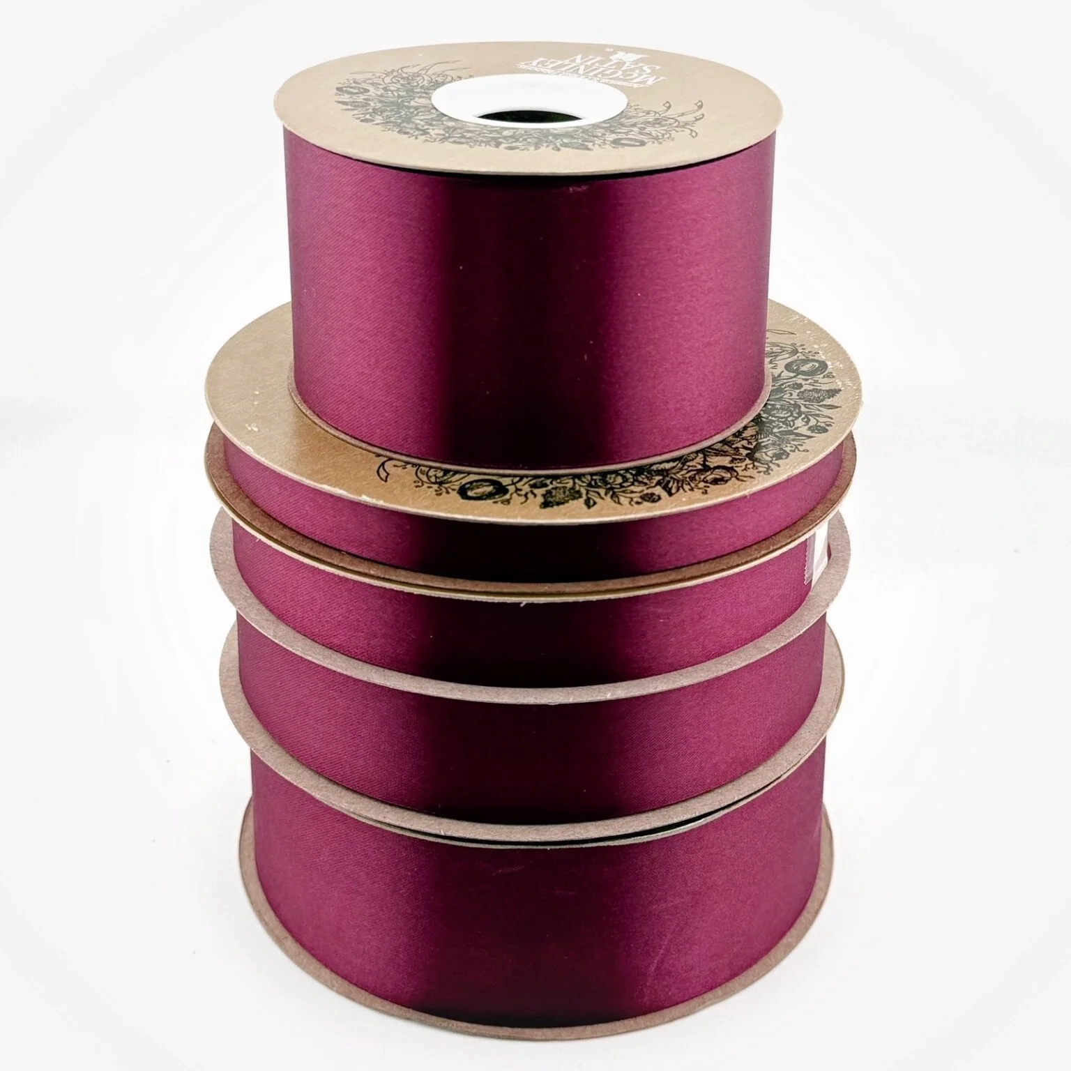Ribbon - Satin Lustre / Luster (Gold Label) - #3 - 9/16" x 100 yds - Burgundy