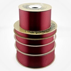 Ribbon - Satin Lustre / Luster (Gold Label) - #3 - 9/16" x 100 yds - Burgundy