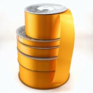 Ribbon - Satin Acetate - #5 - 7/8" x 100 yds - Gold (School Bus Yellow)