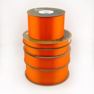 Ribbon - Satin Lustre / Luster (Gold Label) - #3 - 9/16" x 100 yds - Orange (Bright)