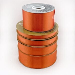 Ribbon - Satin Luster - #3 - 9/16" x 100 yds - Pumpkin (Darker Orange)