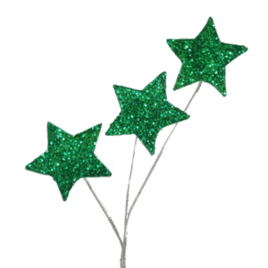 Trinket - Glitter Star Spray - 12pc - Emerald Green